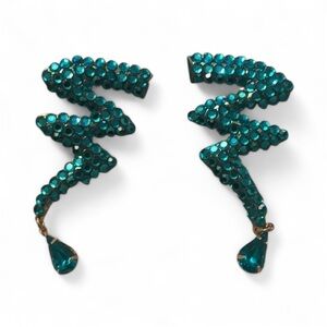 Teal Crystal Earrings